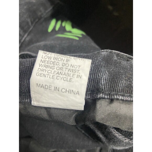 RUMWE Jeans Womens Large12-14 Black Graphic Print unique Gangsta Hip Hop Rare - Picture 8 of 11